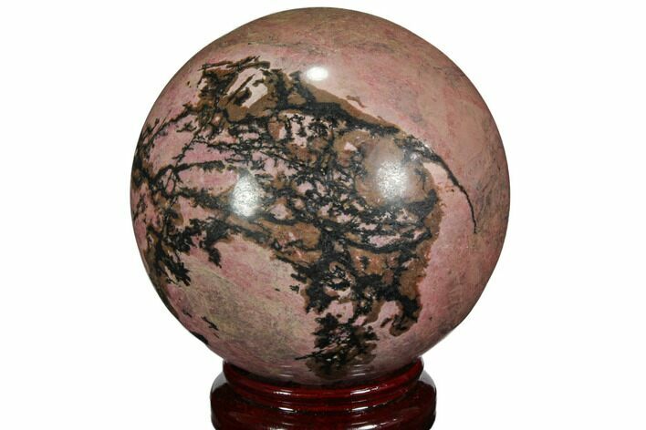 Polished Rhodonite Sphere - Madagascar #112131